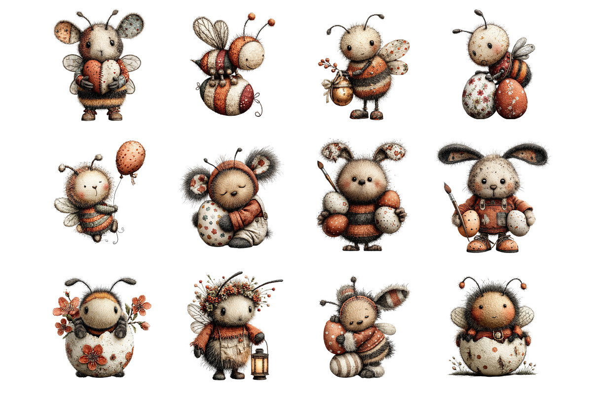 Whimsical Easter Bee Clipart, a Graphic by CitraGraphics (Photo 2 of 4)