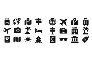 Travel icons and symbols, a Transportation Illustration by ZinetroN