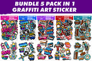 Bundle Graffiti Sticker Pack Vector, a Decorative Illustration by MEAS7 Artwork (Thumbnail 1 of 7)