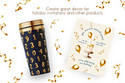 Golden birthday numbers watercolor, a Decorative Illustration by Navenzeles (Thumbnail 6 of 6)