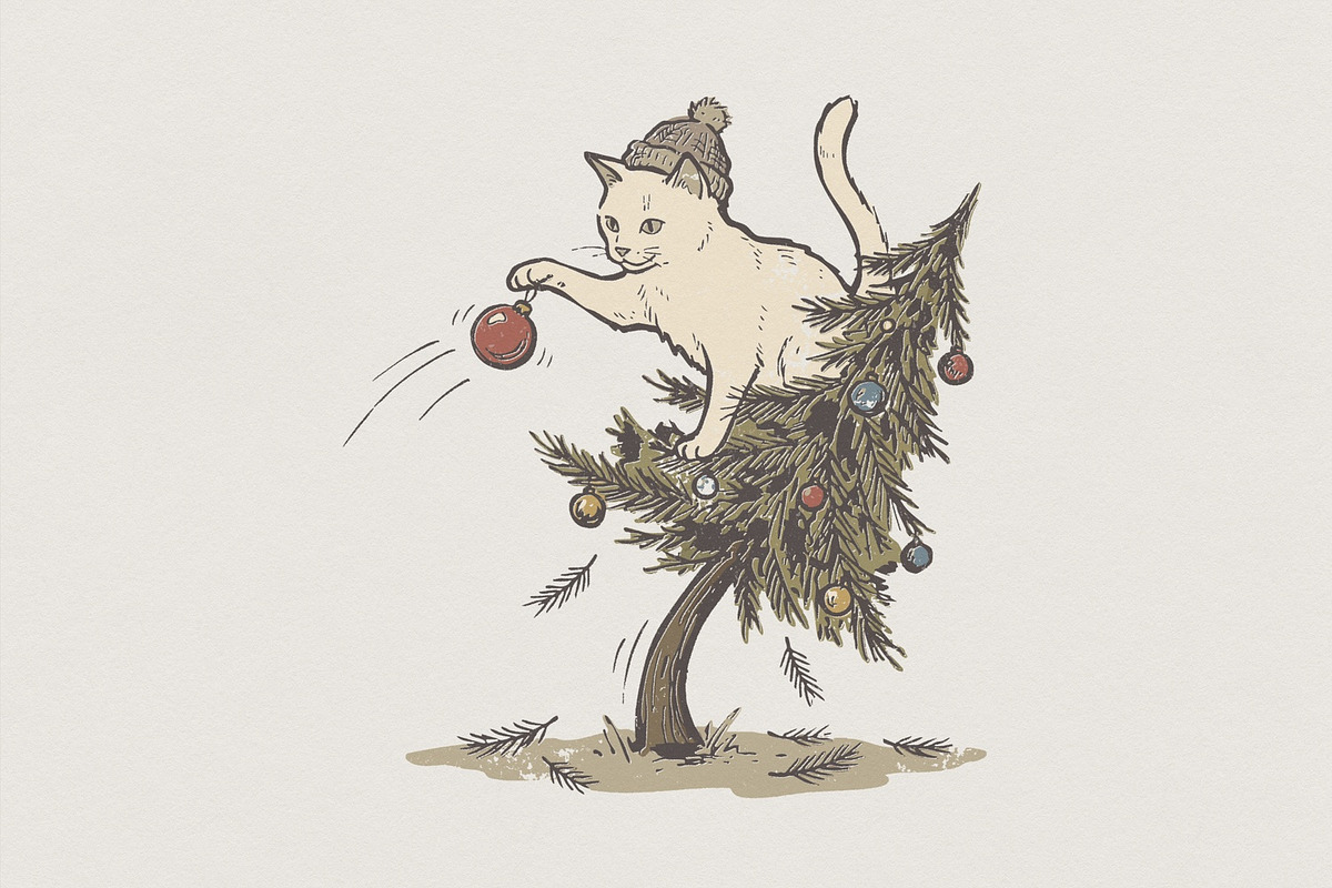 Christmas Cat PNG, Funny Cat in, an Illustration by SharpMarketplace (Photo 1 of 4)