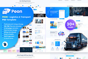 Peon - Logistic PSD Template, a Landing Page Template by Andit themes (Thumbnail 1 of 34)