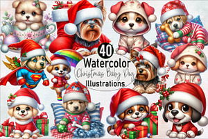 Christmas Baby Dog Sublimation Clipa, an Illustration by SVGArt