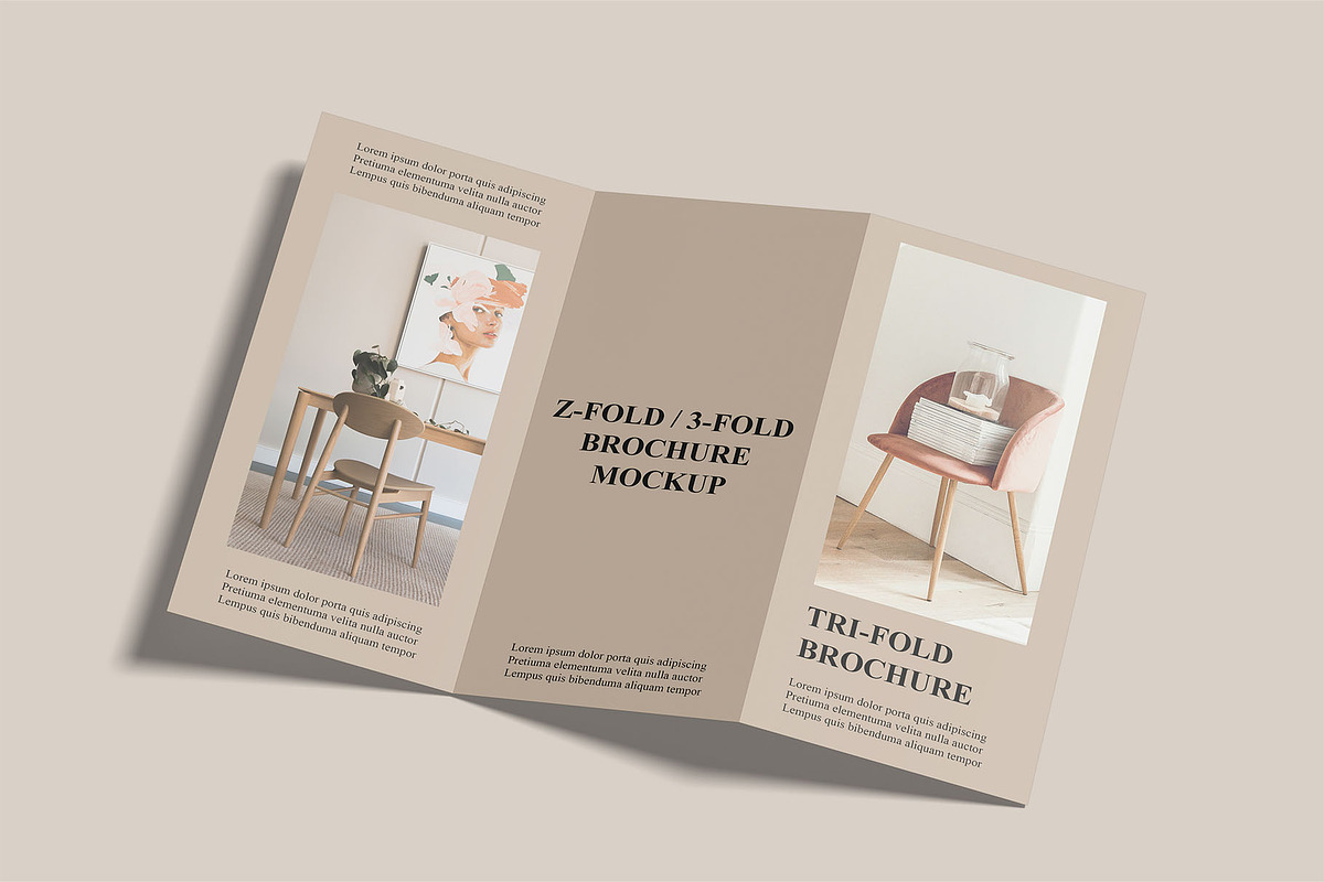 A4 Trifold Brochure Mockups | Z-Fold, an Advertising Mockup by Compositing Studio (Photo 7 of 20)
