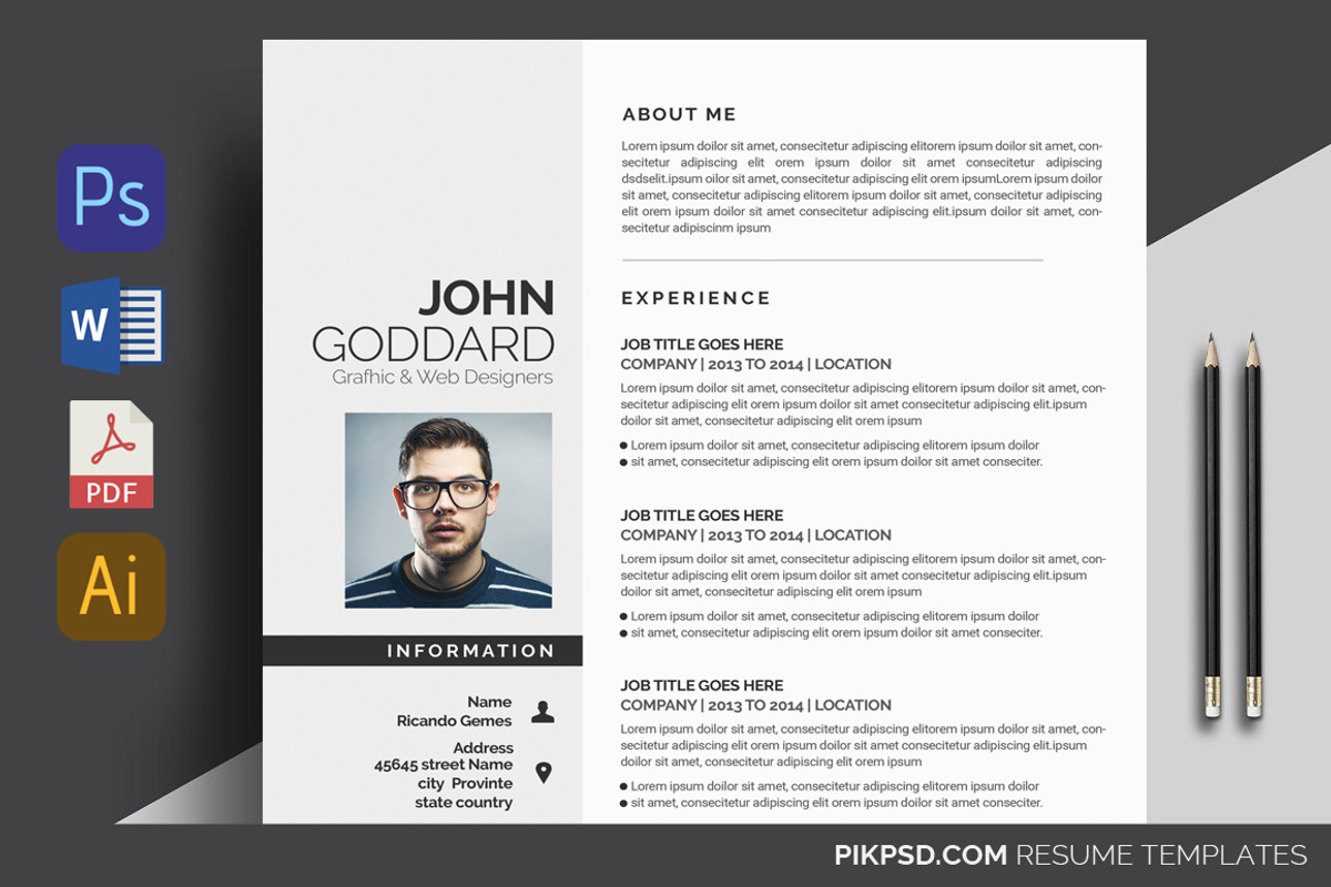 Minimal Resume/ CV Set, a Resume Template by graphicforest (Photo 2 of 7)