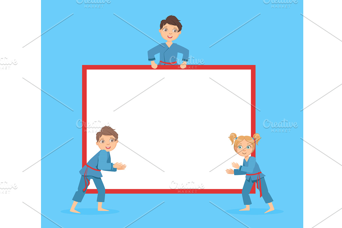 Cute Children Wearing Blue Kimono, an Object Illustration by TopVectors