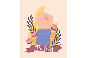 girl power card, an Object Illustration by studiogstock
