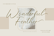 Wonderful Feather | Handwritten Font, a Script Font by Rissyletter Studio (Thumbnail 1 of 11)