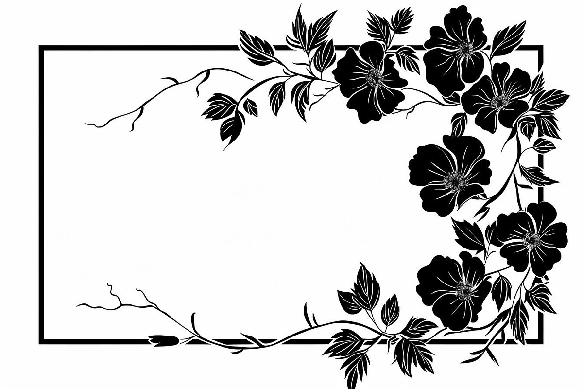 Black Flower Border Bundle, an Illustration by hafijul (Photo 8 of 9)