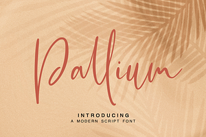 Pallium - a modern script font