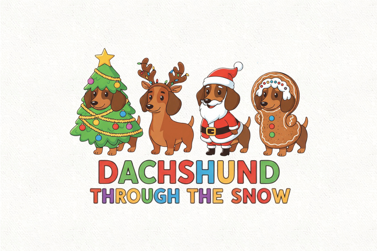 Dachshund Christmas PNG Dog, an Illustration by CraftArtStudio (Photo 1 of 4)