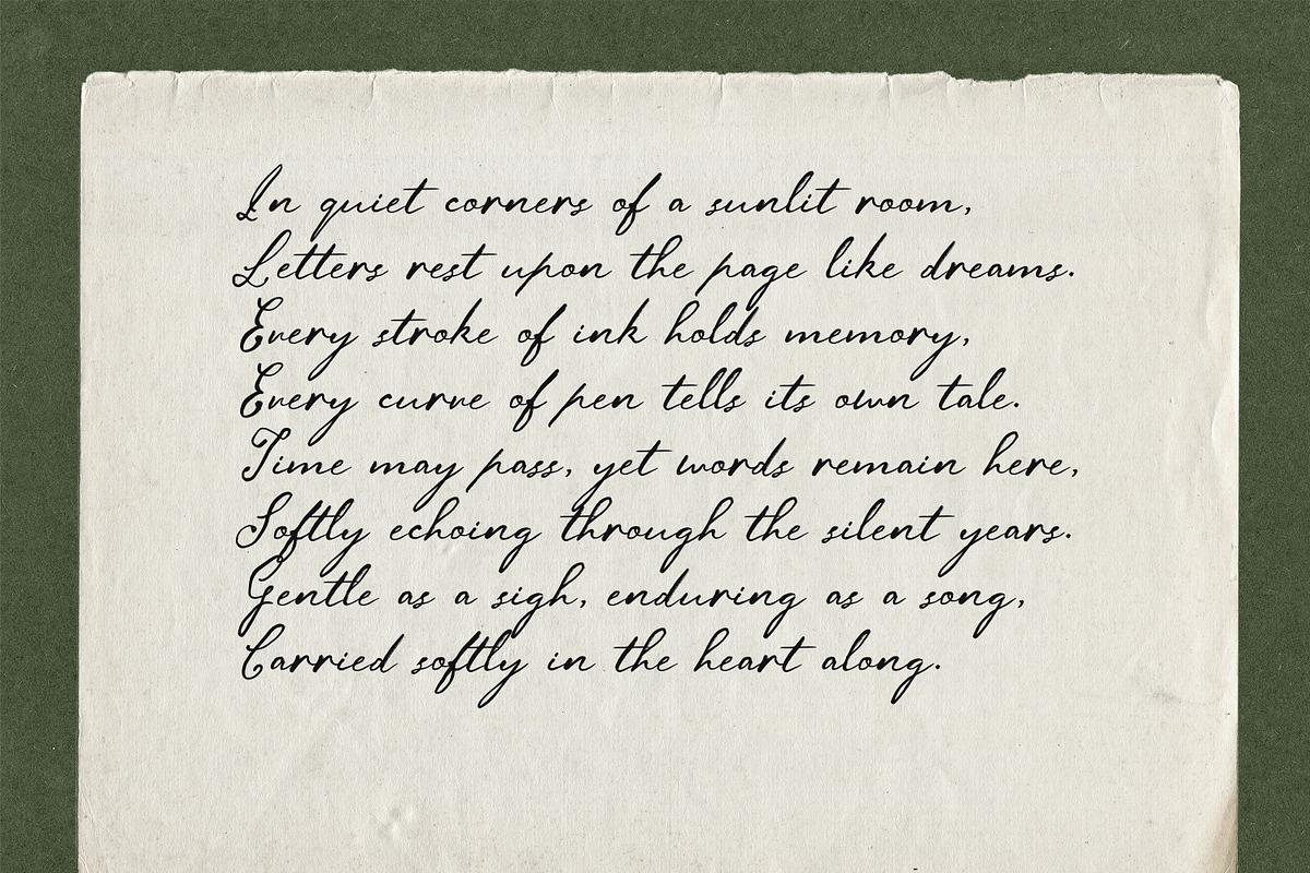Paper Soul Quiet Vintage Font, a Script Font by AnMark (Photo 7 of 11)