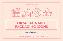 Sustainable Packaging Line Icons