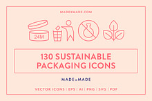 Sustainable Packaging Line Icons