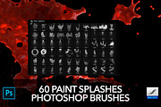 60 Paint Splash Brushes for PS, a Brush Add-On by Creative Graphics (Thumbnail 3 of 10)