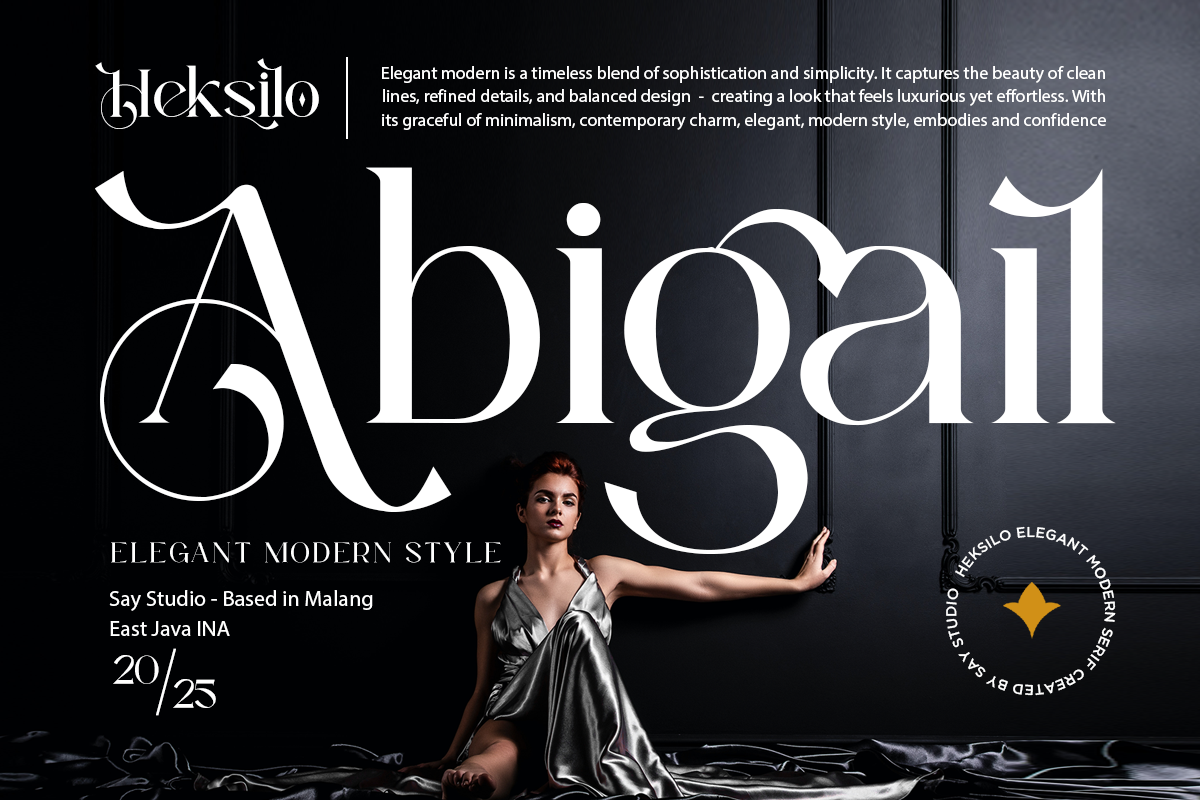 Heksilo - Modern Elegant Serif Font, a Serif Font by Font Liner (Photo 2 of 9)