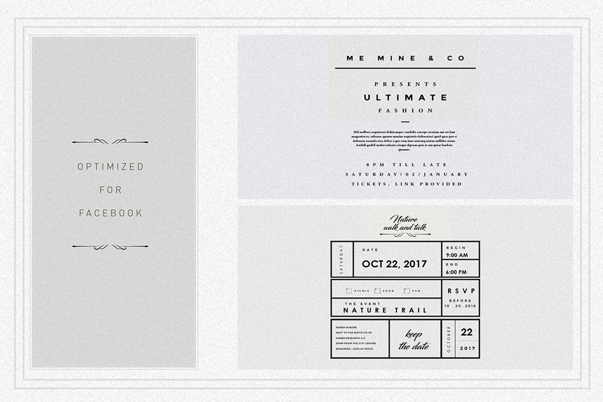 The MINIMALIST Social Media invites, a Social Media Template by Vova (Photo 4 of 9)
