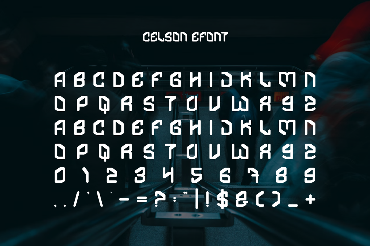 Celson Efont - Futuristic Font, a Sans Serif Font by Iqsiart Studio (Photo 3 of 6)