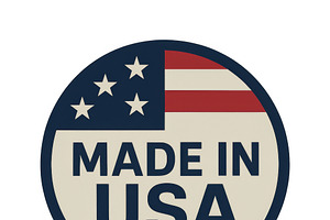 Made in USA label with flag design,, an Illustration by Dvoevnore photos