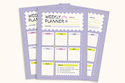 Vertical Weekly Planner Template, a Stationery Template by Gumico Studio. (Thumbnail 2 of 3)