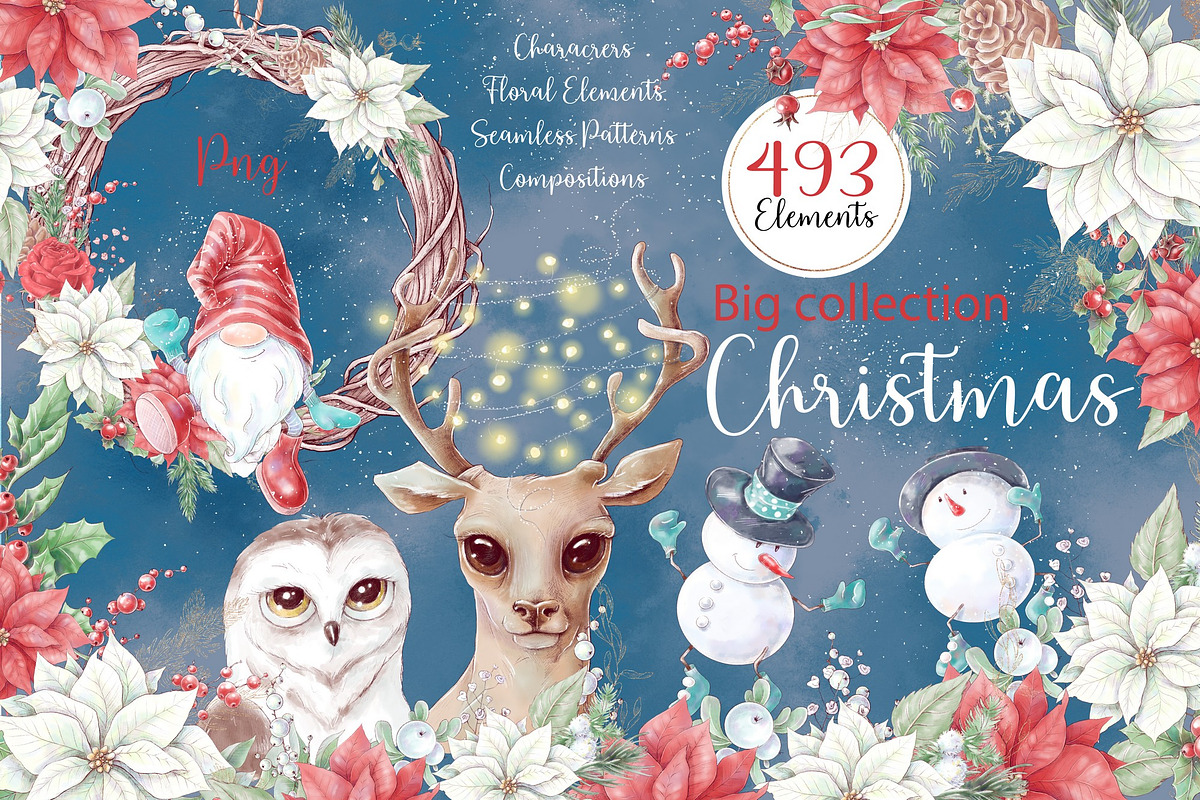 Christmas Watercolor clipart, a Decorative Illustration by Yuliya Art (Photo 1 of 11)