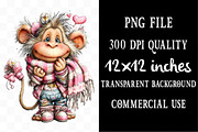 Valentines Day Monkey Sublimation, an Illustration by Designking (Thumbnail 4 of 5)