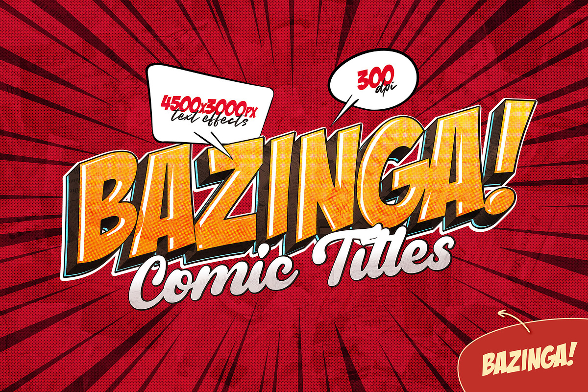 Retro Comics Text Effects, a Layer Style Add-On by Andrew Skoch Design (Photo 3 of 8)