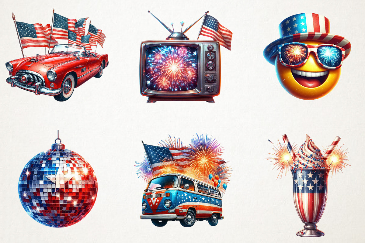 Retro 4th Of July Sublimation Png, an Illustration by RobertsArt (Photo 3 of 7)