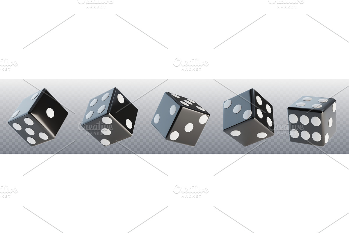 3D dice set with random numbers, a Sport Illustration by art PVP - market