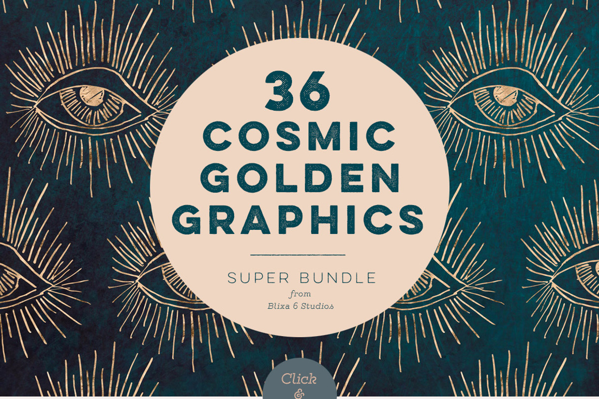 36 Cosmic Golds & Textures, a Pattern Graphic by Blixa 6 Studios (Photo 1 of 7)