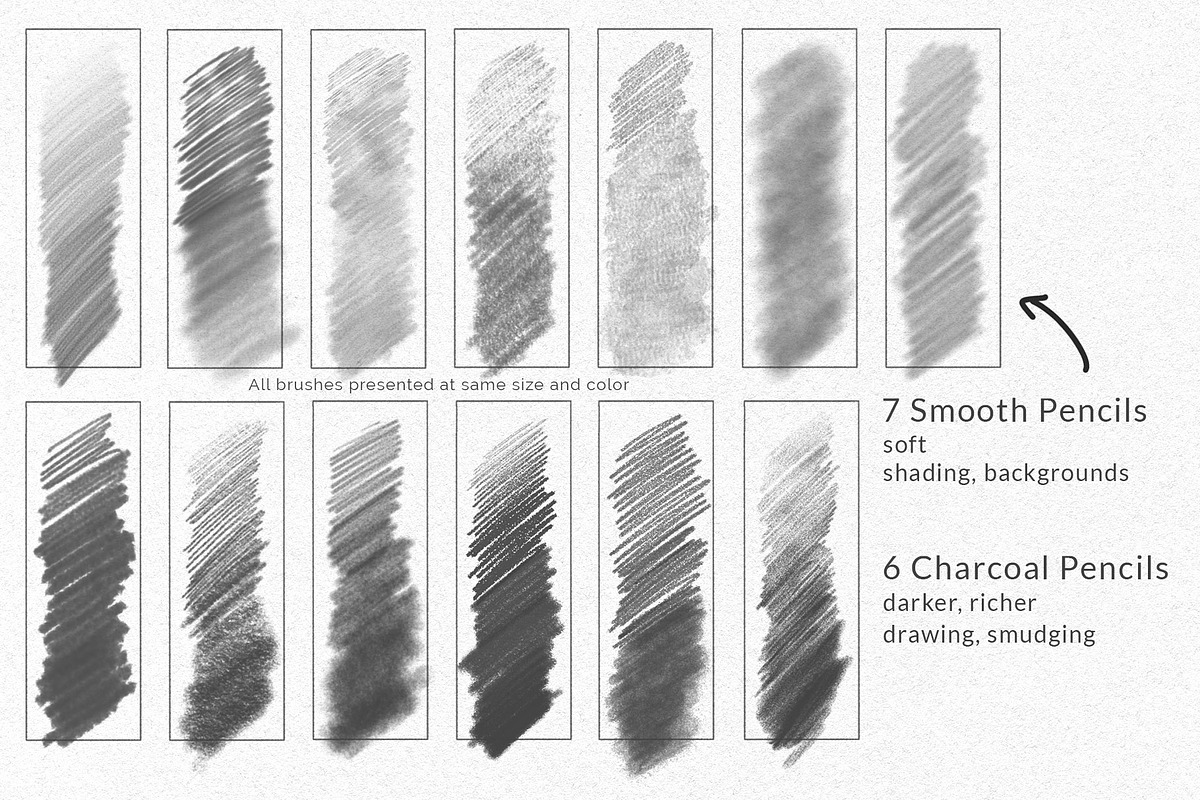 Pencil Brushes Procreate Sketch Pack, a Brush Add-On by ZenLettering (Photo 2 of 7)