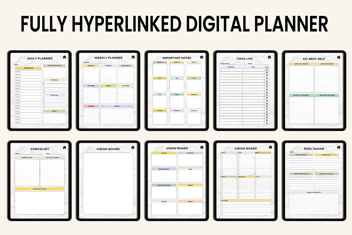 2025-2026 Digital Vision Board Plann, a Stationery Template by Designmela01 (Photo 2 of 8)