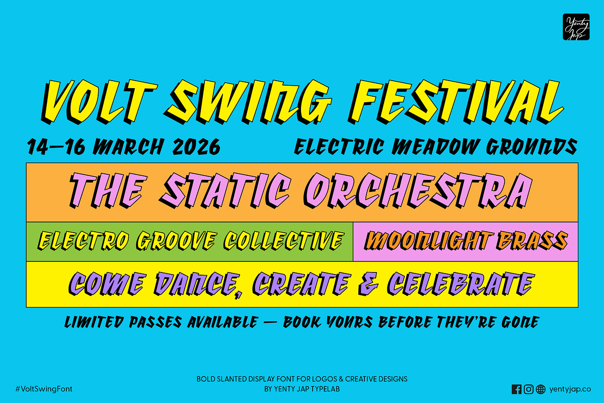 YJC Volt Swing Font, a Script Font by YENTY JAP CO (Photo 6 of 6)