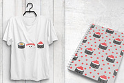 KAWAII SUSHI Pattern collection, a Pattern Graphic by PrettyPatterns (Thumbnail 4 of 5)