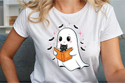 Cute Halloween Ghost Reading Book PN, an Illustration by Sublimation Artist (Thumbnail 3 of 9)