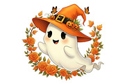 Halloween Ghost Cute Clipart, an Object Graphic by Pixxel_Studio (Thumbnail 2 of 4)