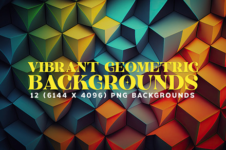 12 Vibrant Geometric Backgrounds 6K, a Wallpaper Graphic by HipFonts