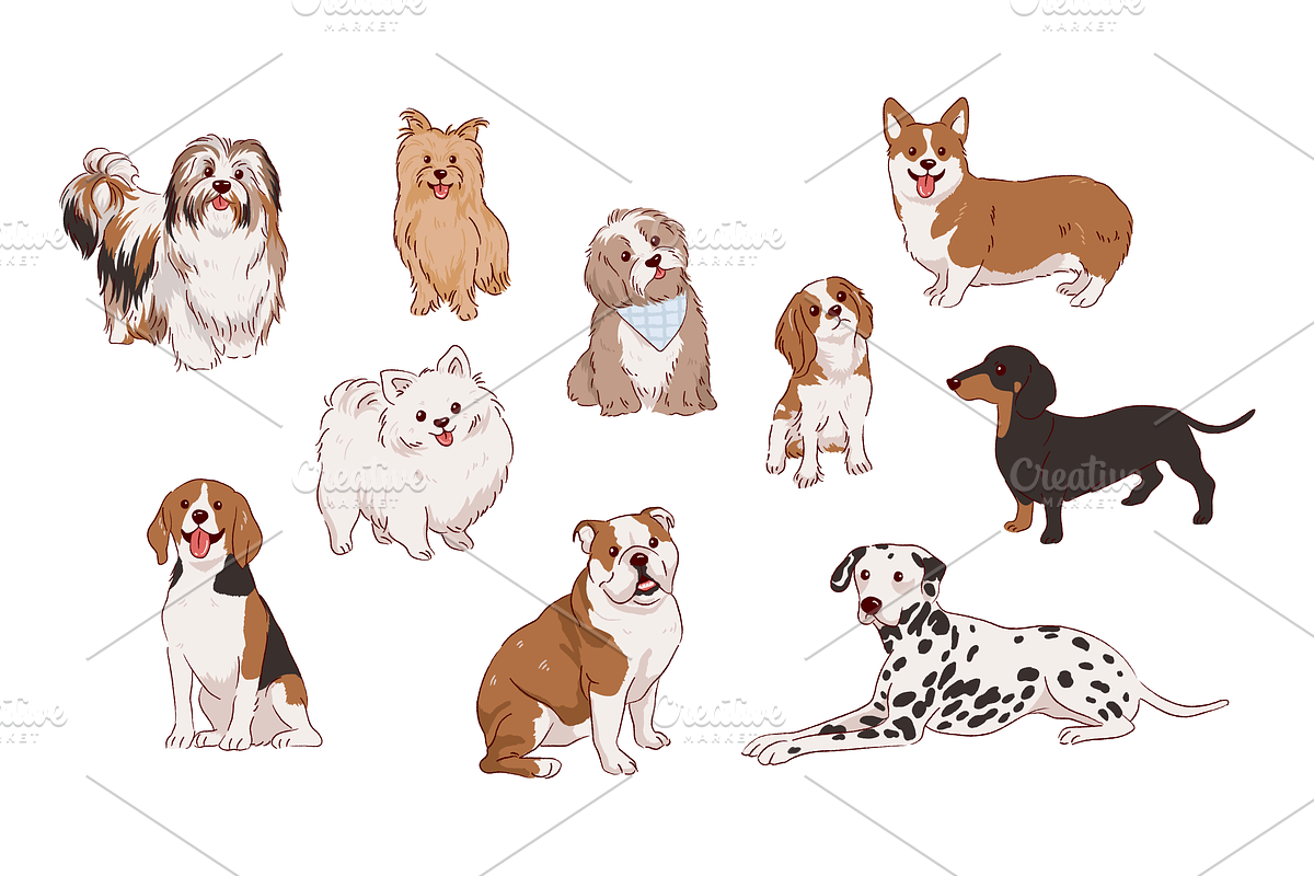 Cute Dog Illustration Pack, an Object Graphic by Sinando Studio (Photo 2 of 3)