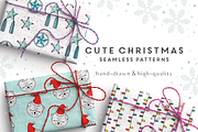 Cute Christmas Seamless Patterns, a Pattern Graphic by Palette Pursuit (Thumbnail 1 of 9)