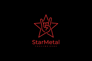 Star Metal Hand Line Art Logo Design, a Branding & Logo Template by yopie