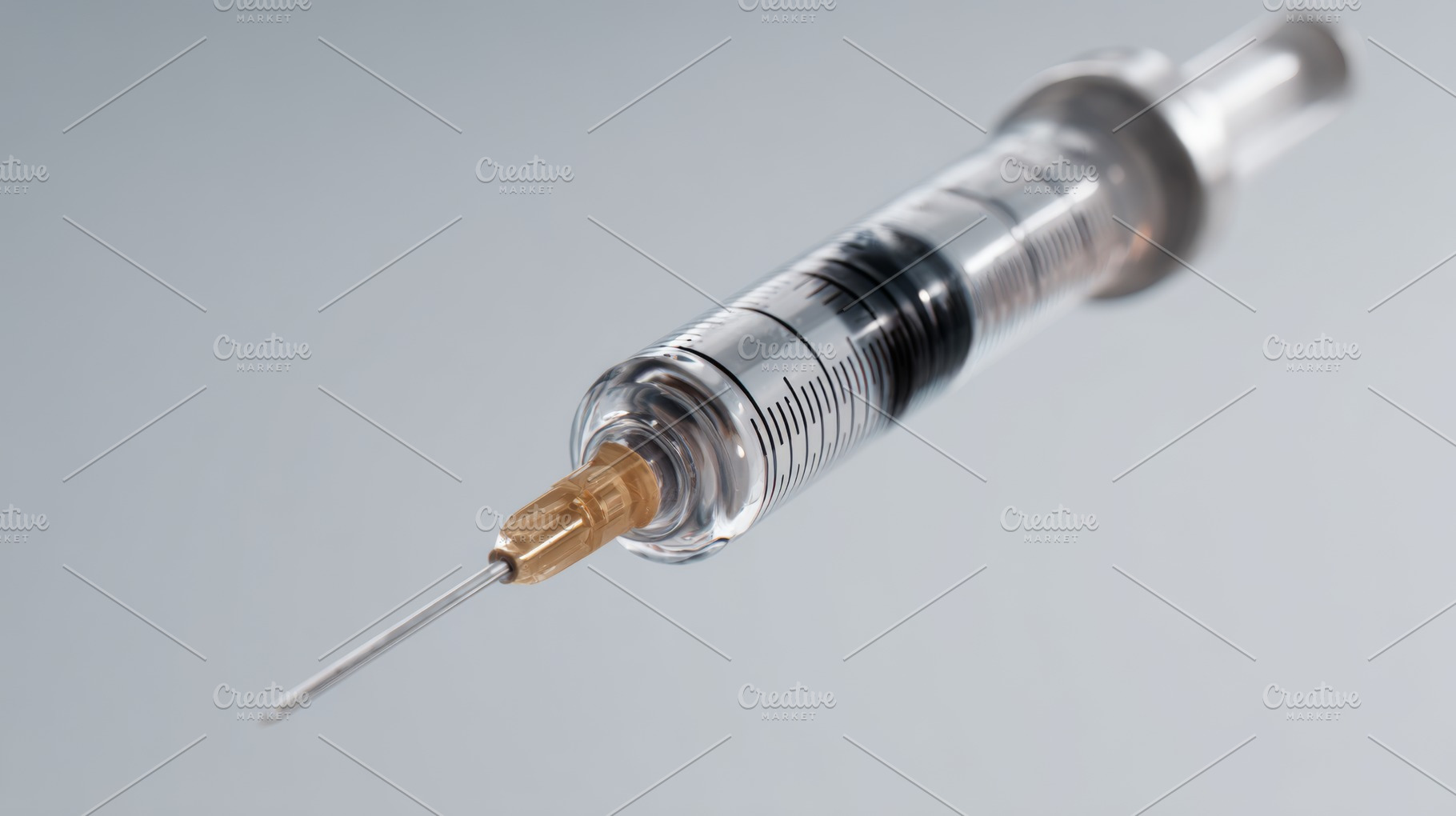 Close-up of a sterile syringe with a clear body and fine needle, symbolizing me, a Business Photo by ImageMir
