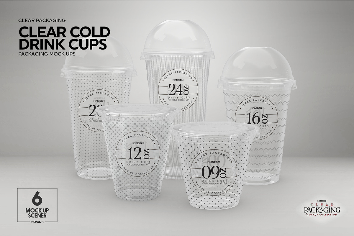 Clear Cold Drink Cups Mockup, a Cups & Container Mockup by INCDesign (Photo 5 of 20)