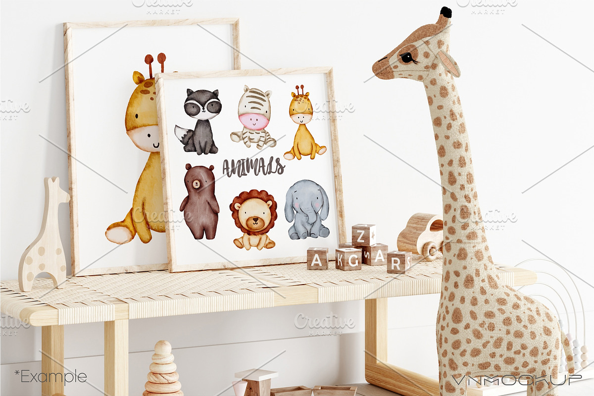 Kids Room Frame Bundle - 61 Mockups, a Print Template by VNmockup (Photo 7 of 16)