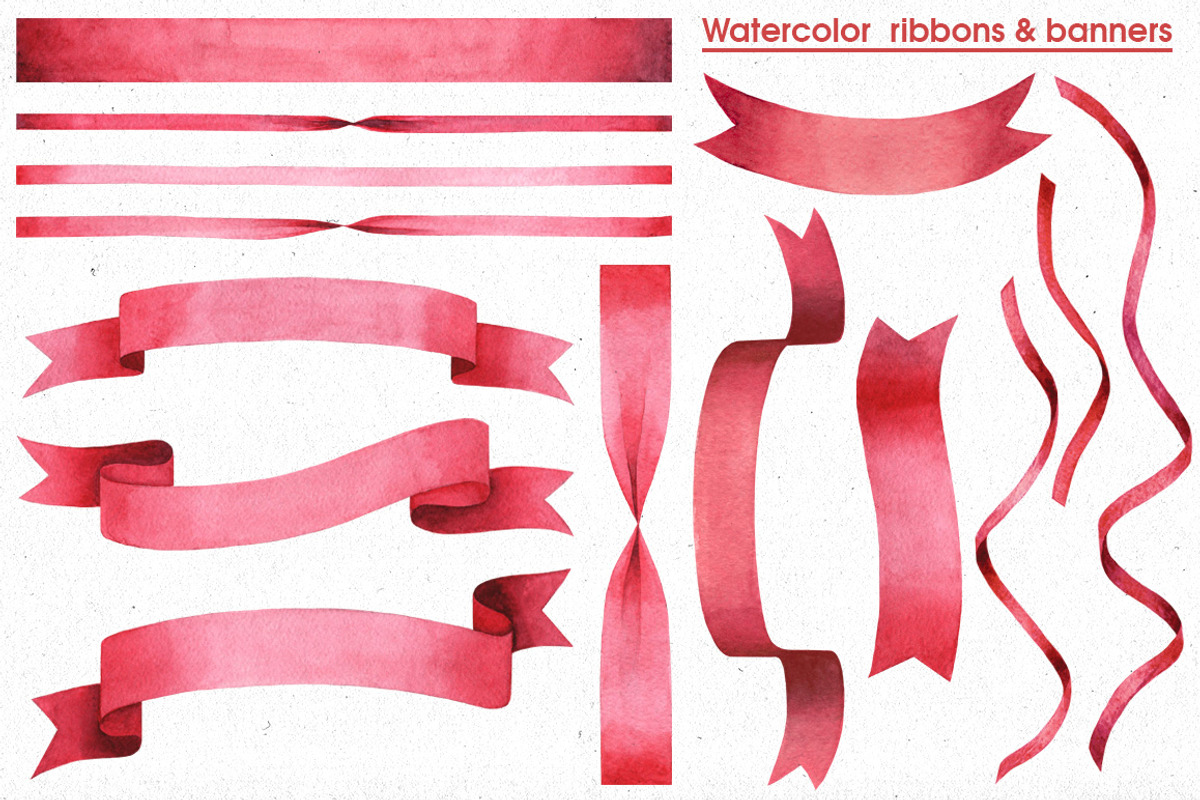 Ribbons, Banners & Bows set, a Decorative Illustration by Anastasia Koba (Photo 3 of 4)