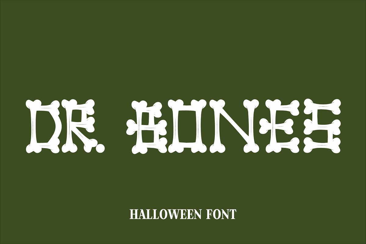 Dr. Bones - Halloween Font, a Script Font by Design House (Photo 1 of 3)