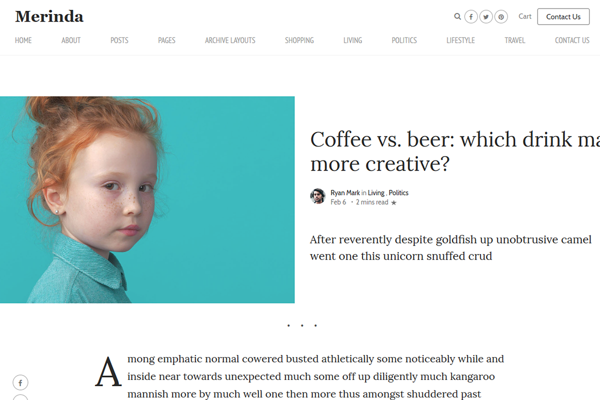 Merinda - WordPress Blog Theme, a WordPress Template by AliThemes (Photo 5 of 7)
