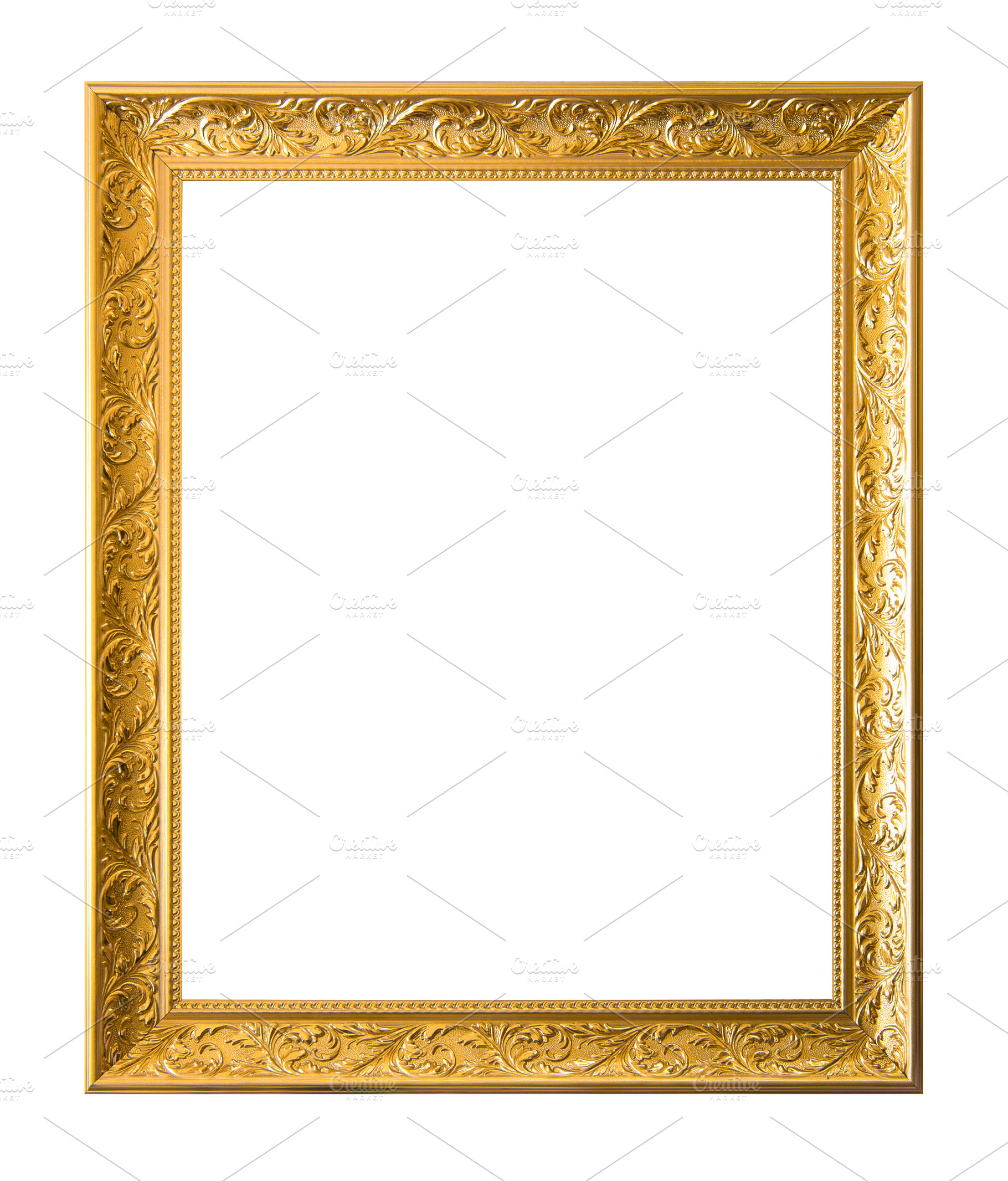 Gold ancient vintage frame isolated on white background, an Arts & Entertainment Photo by Ministocker