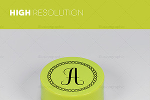 Logo On Cylindrical Box Mockups