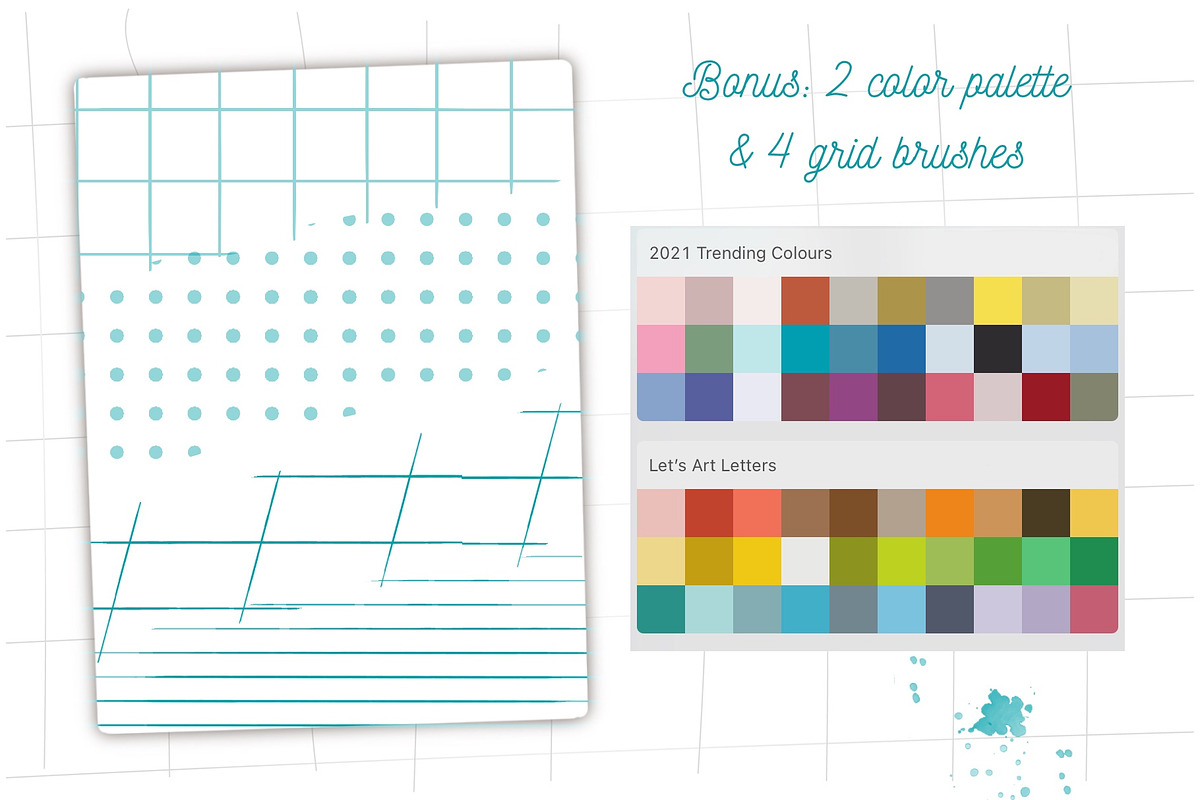 Lettering brushes for Procreate, a Brush Add-On by Let's Art (Photo 5 of 7)