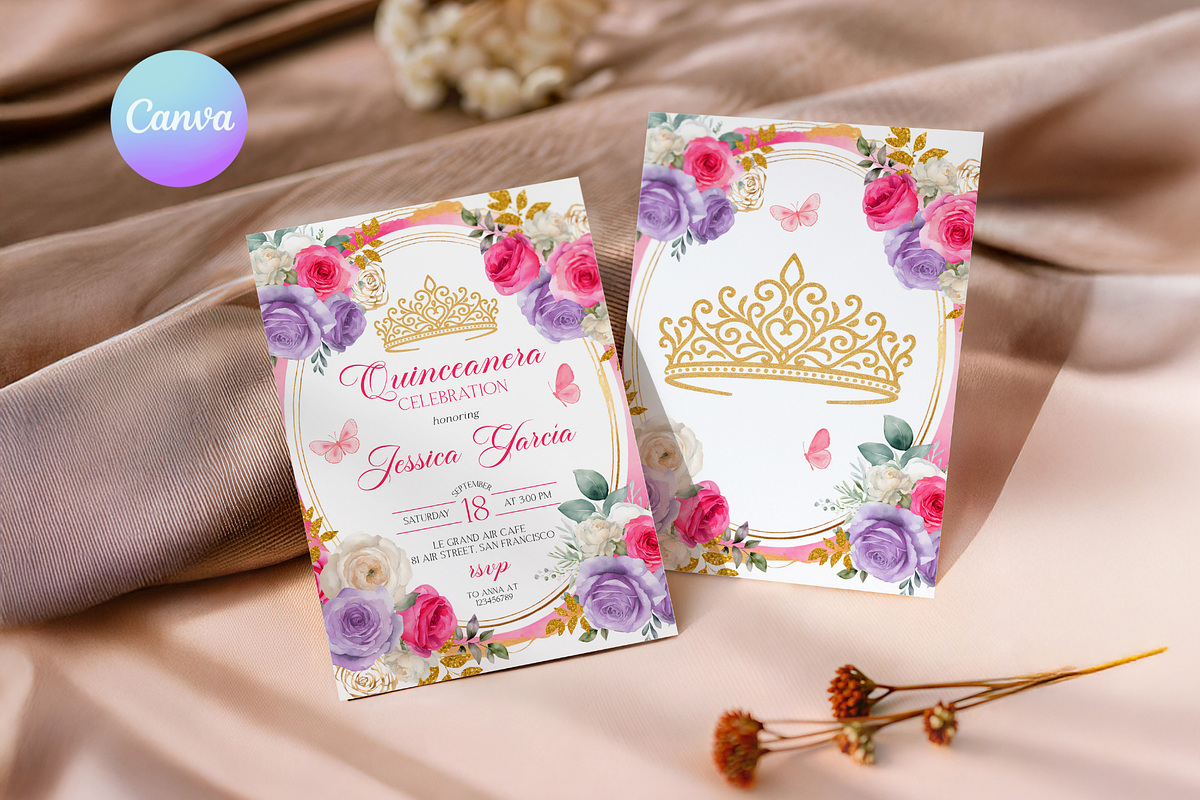 Elegant Quinceañera Invitation, a Templates & Theme by VeliusCreativeStudio (Photo 1 of 3)